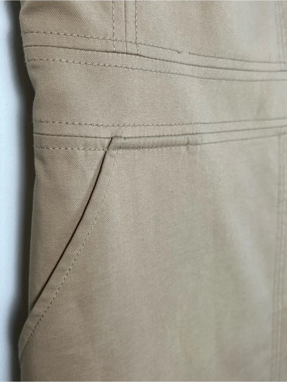 Tory Burch Tan Square Neck Cap Sleeve Sheath Dress Pockets Size 8
